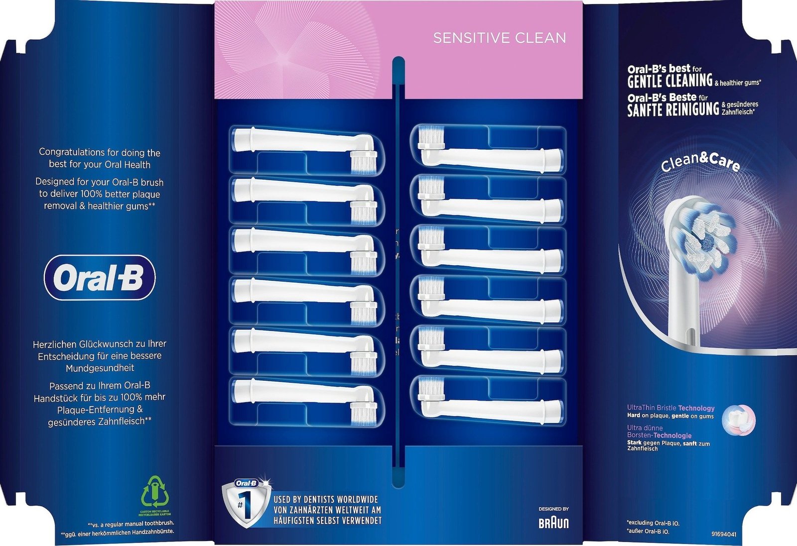 Oral-B Sensitive Clean Tandborsthuvud 12 st