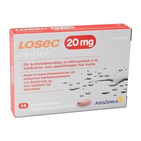 Losec Omeprazol Enterotablett 20 mg 14 tabletter