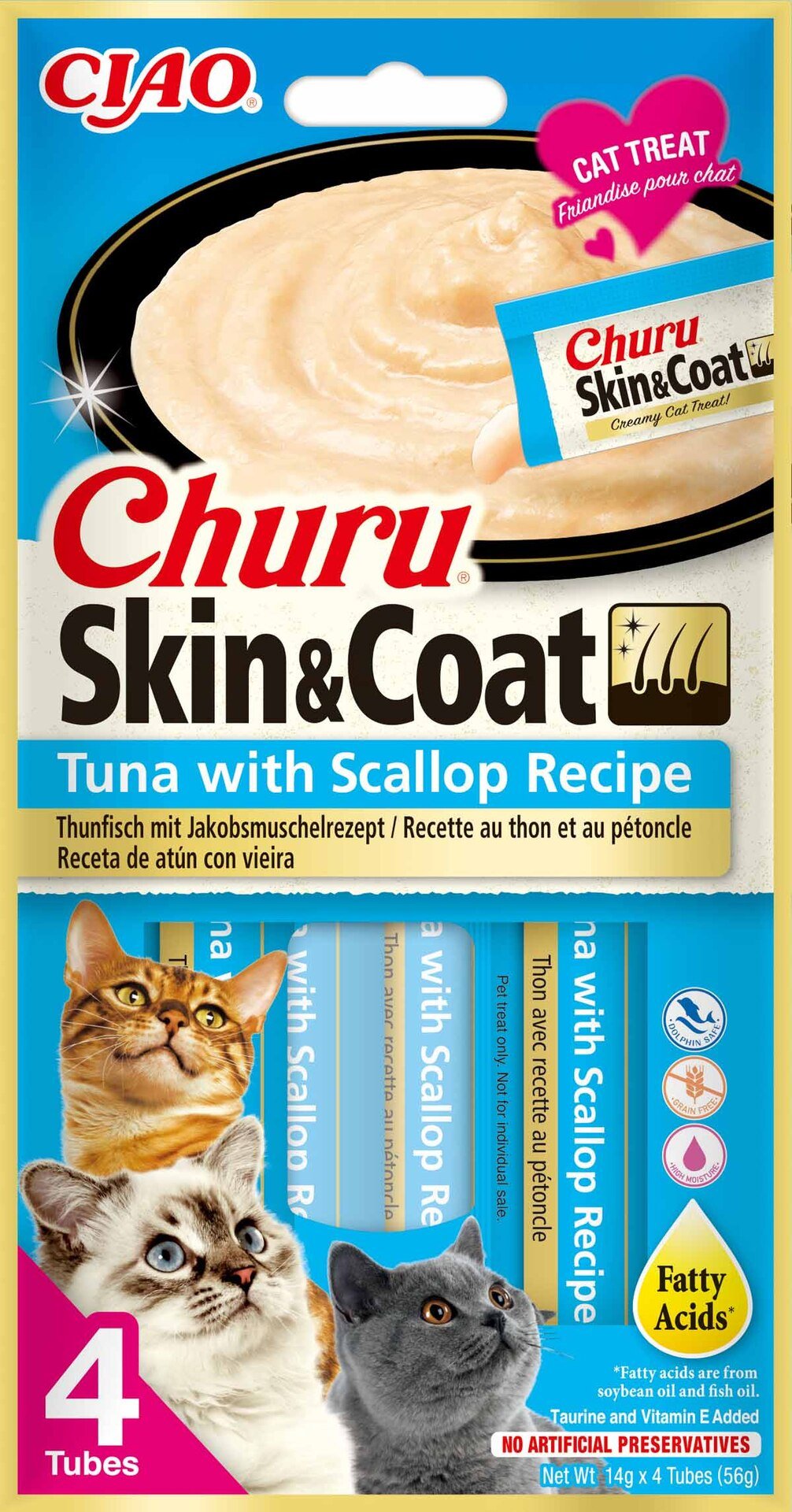 Churu Skin & Coat Tuna & Scallop 4 st