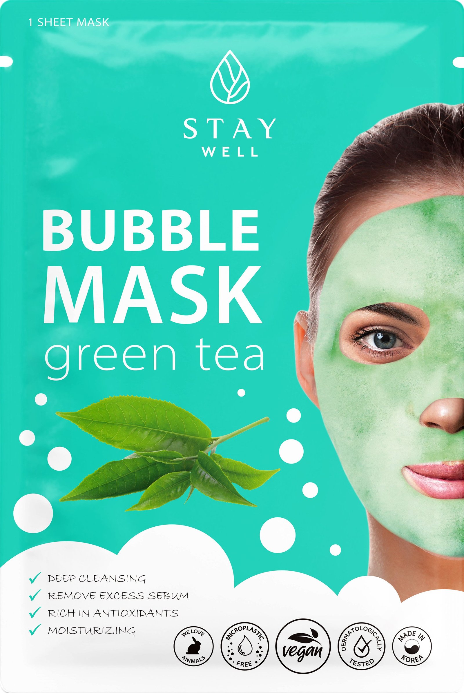 STAY Well Deep Cleansing Bubble Mask Green Tea 1 st