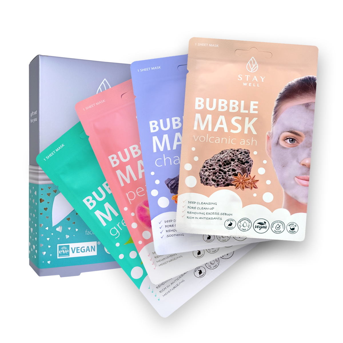 STAY WELL Bubble Masks Collection 4 st