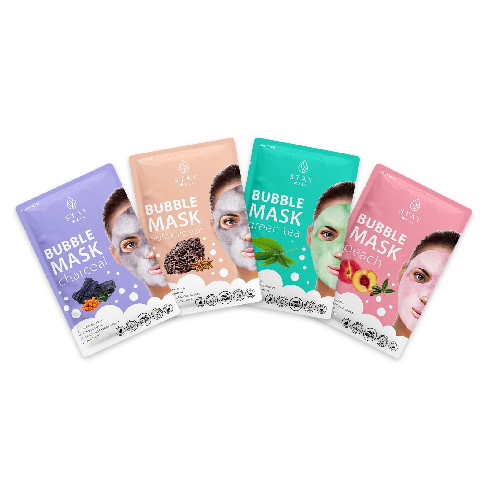 STAY WELL Bubble Masks Collection 4 st