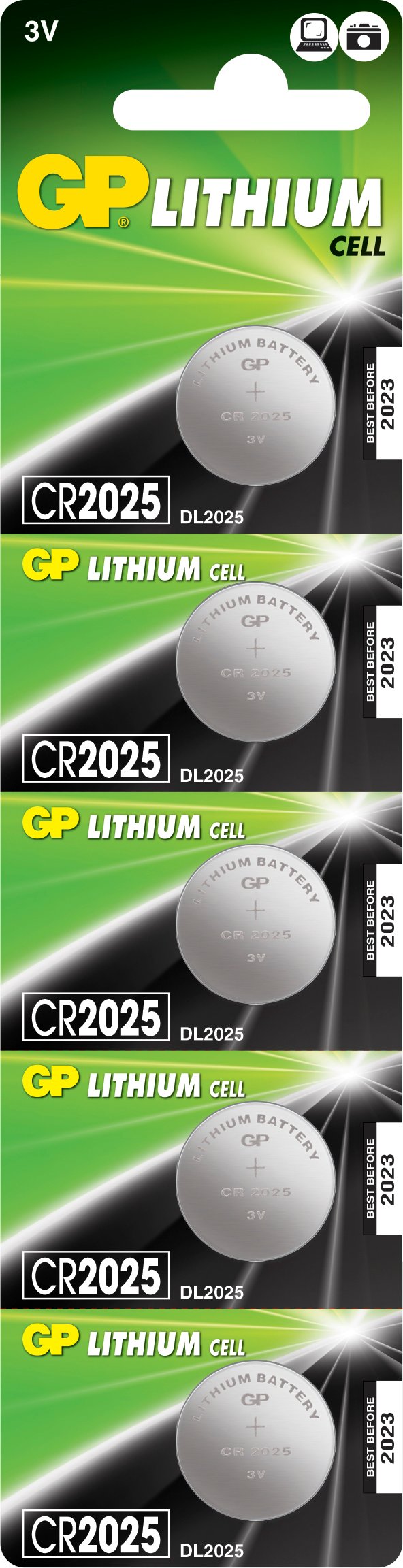 GP Lithium CR2025 Knappcellsbatteri 5-pack