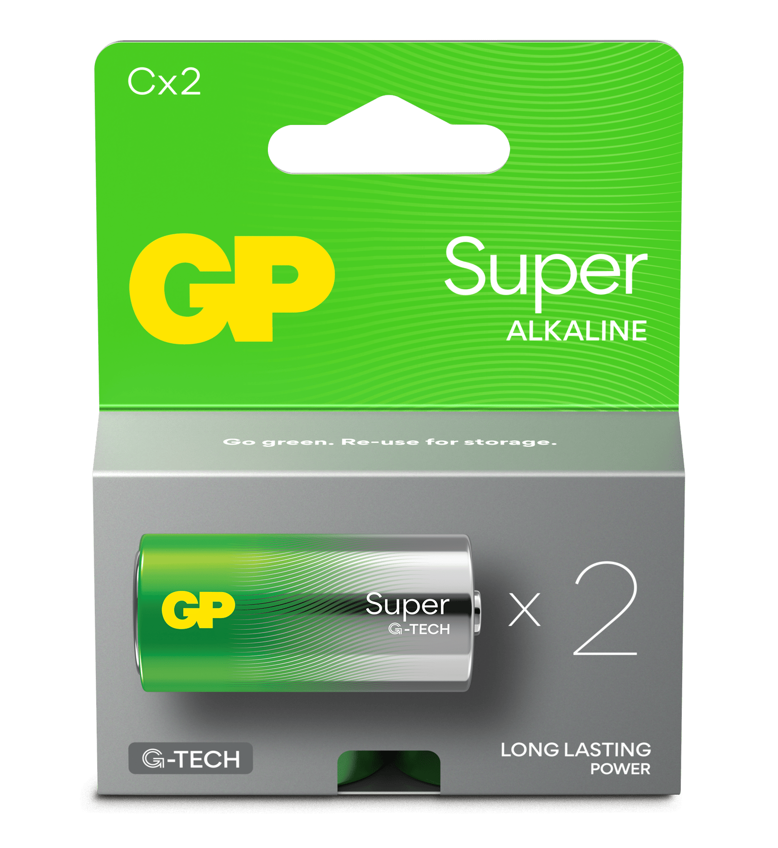 GP Super Alkaline C-batteri 14A/LR14 2-pack