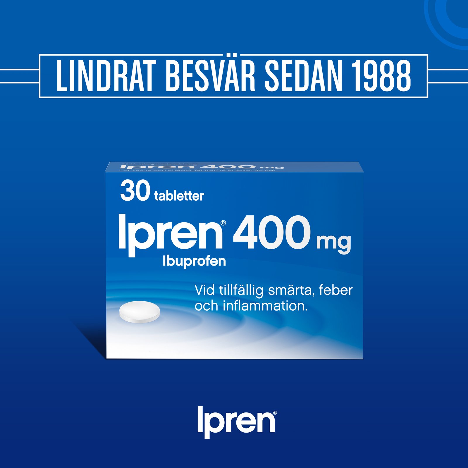 Ipren 400mg Ibuprofen 30 tabletter