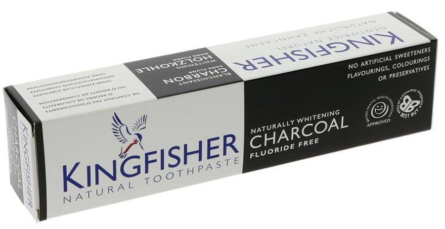 Kingfisher Whitening Charcoal  Tandkräm Utan Fluor 100 ml