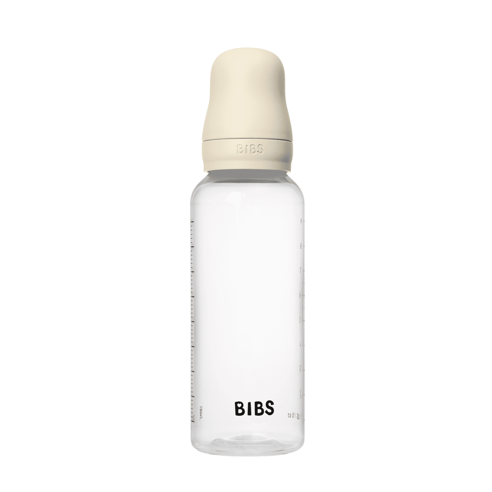 BIBS Baby Bottle Round Silicone Medium Flow Ivory 270 ml