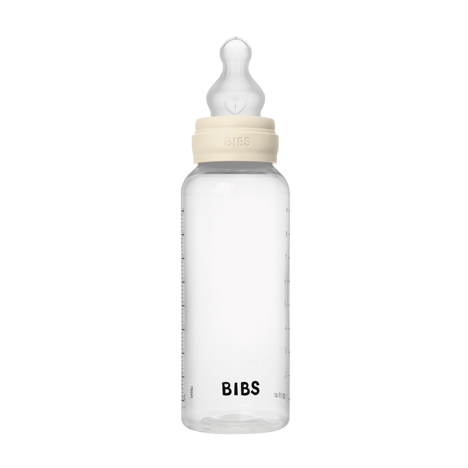 BIBS Baby Bottle Round Silicone Medium Flow Ivory 270 ml