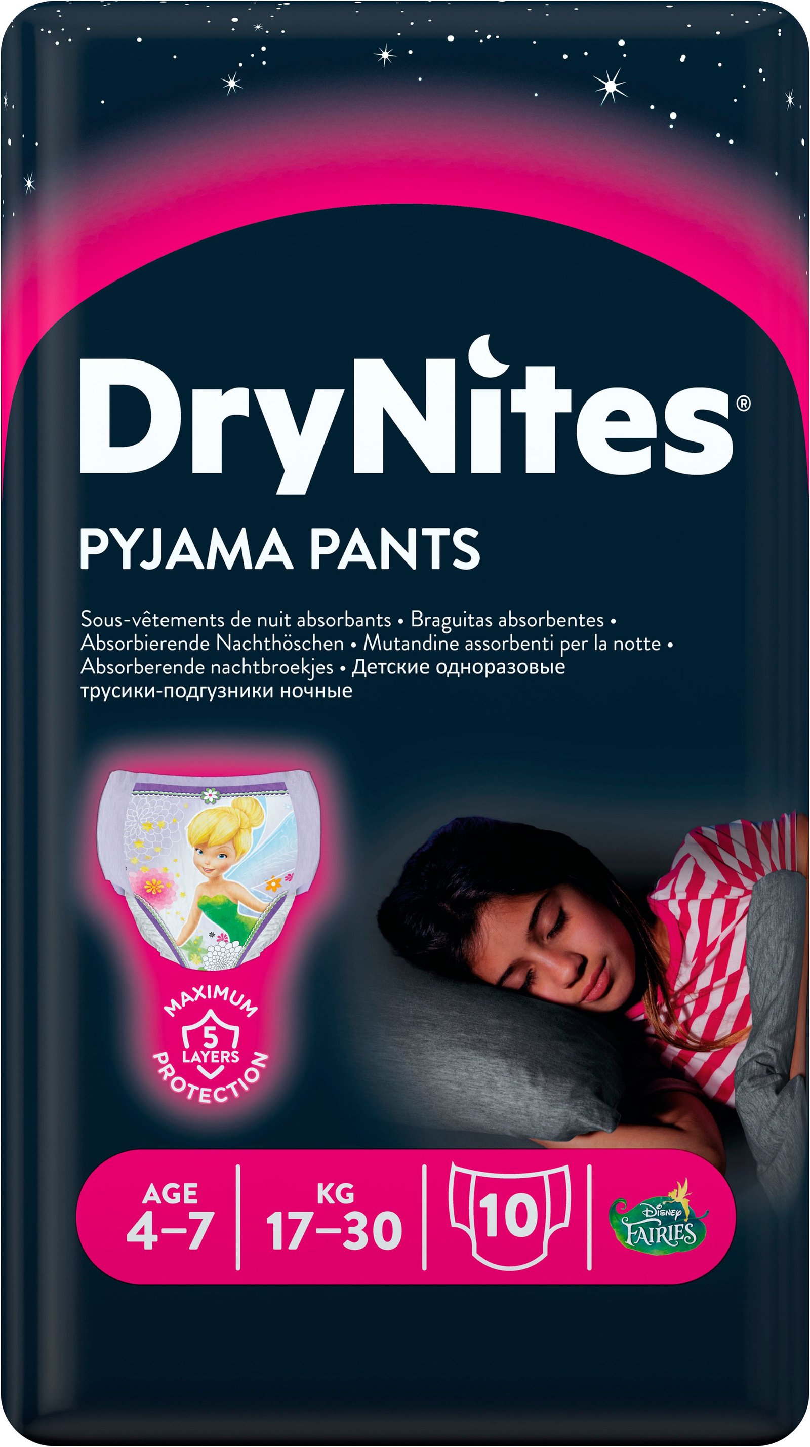 DryNites Nattblöja Flicka 4-7 år 10 st
