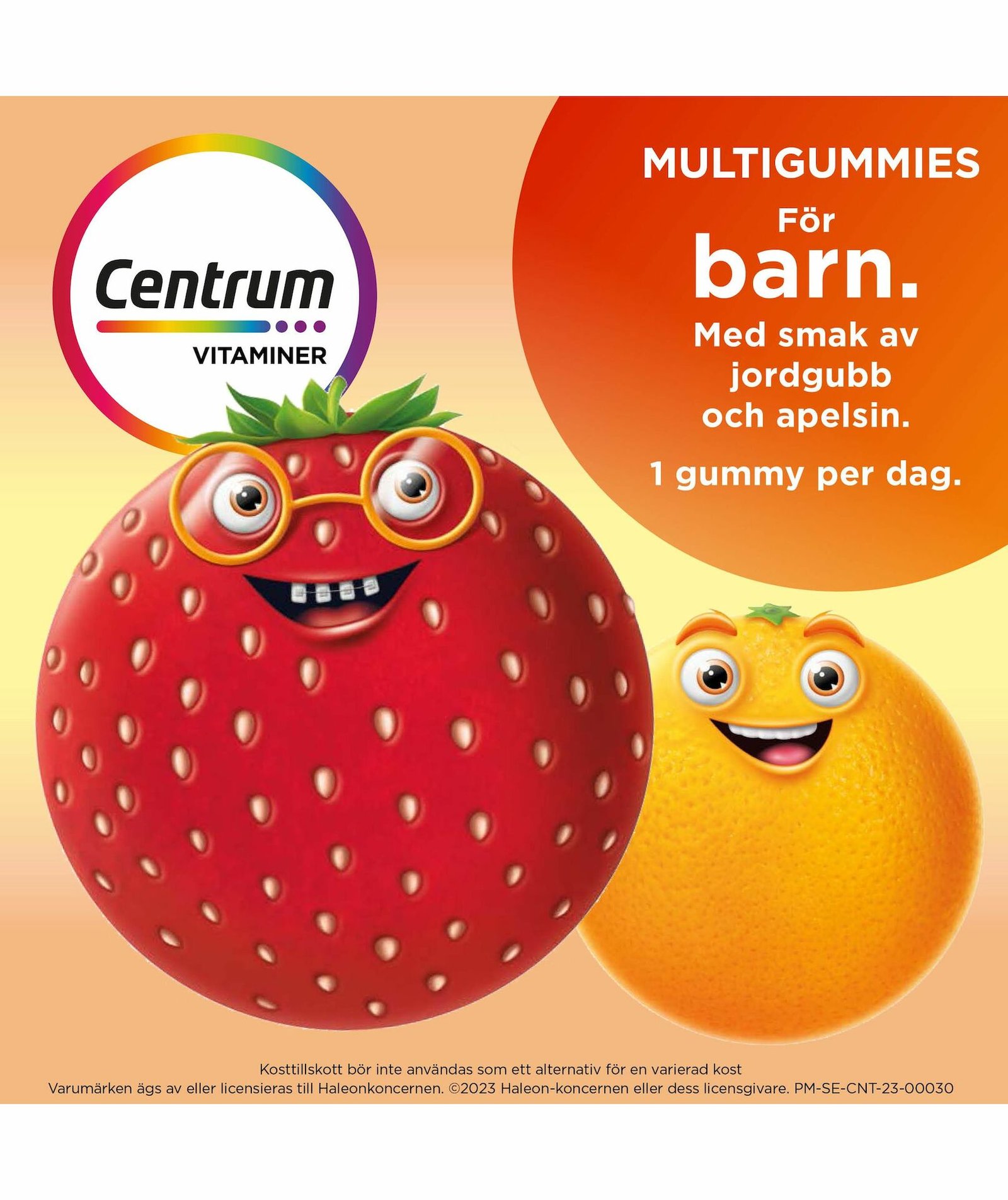 Centrum Barn Multigummies Jordgubb & Apelsin 60 tuggtabletter