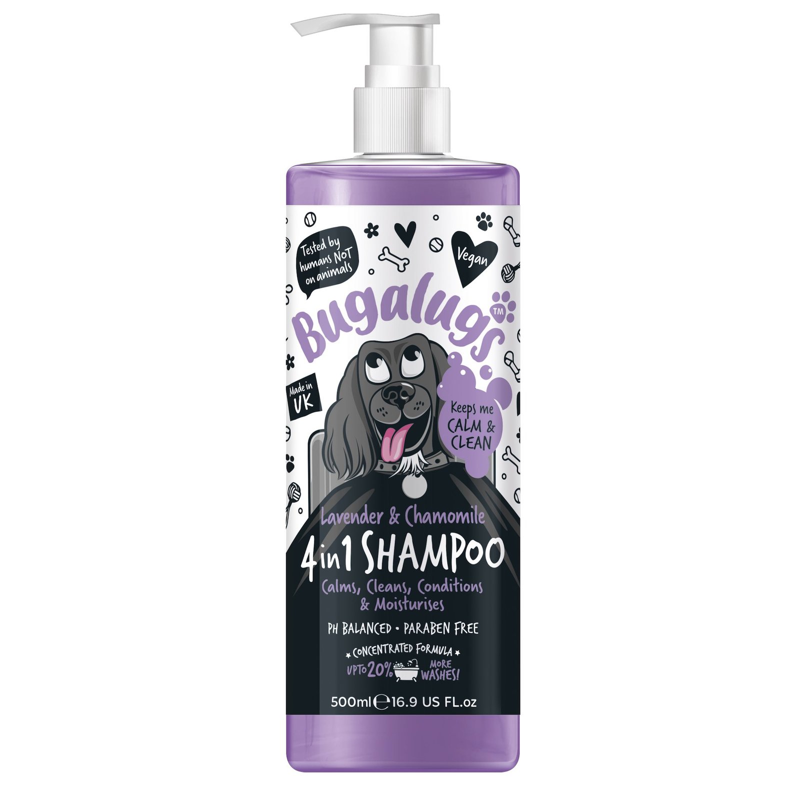 Bugalugs Lavender & Chamomile 4in1 Dog Shampoo 500 ml