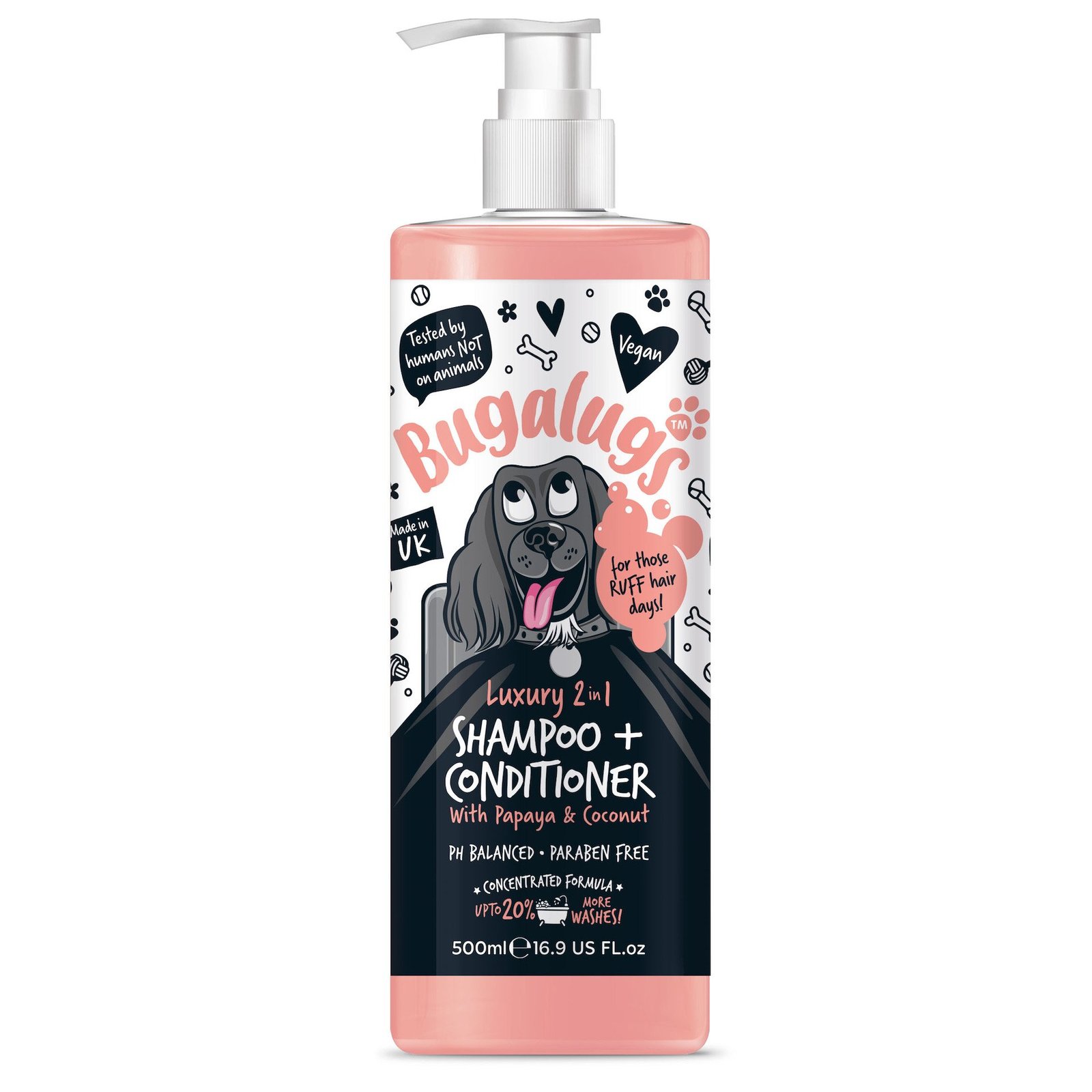 Bugalugs Luxury 2 in 1 Dog Shampoo + Conditioner 500 ml