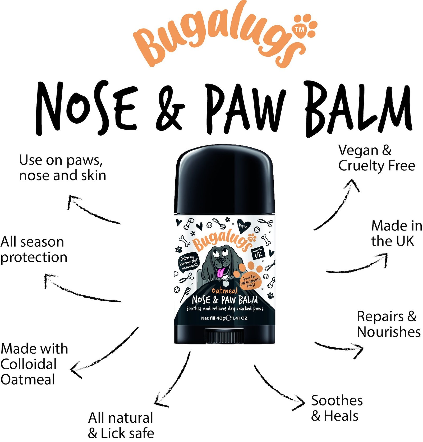 Bugalugs Paw & Nose Stick 40g