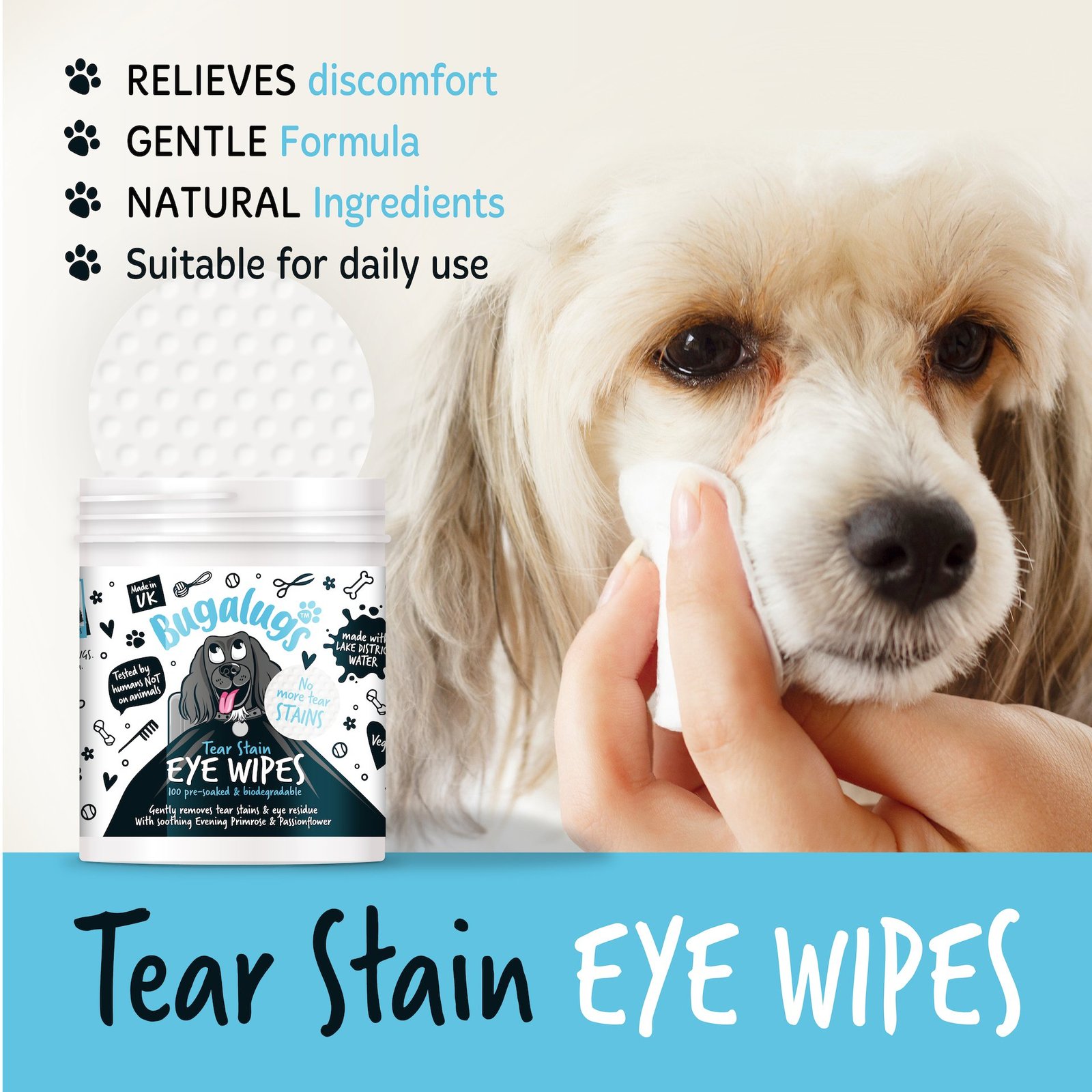 Bugalugs Pre-Soaked Tear Stain Pads 100 st