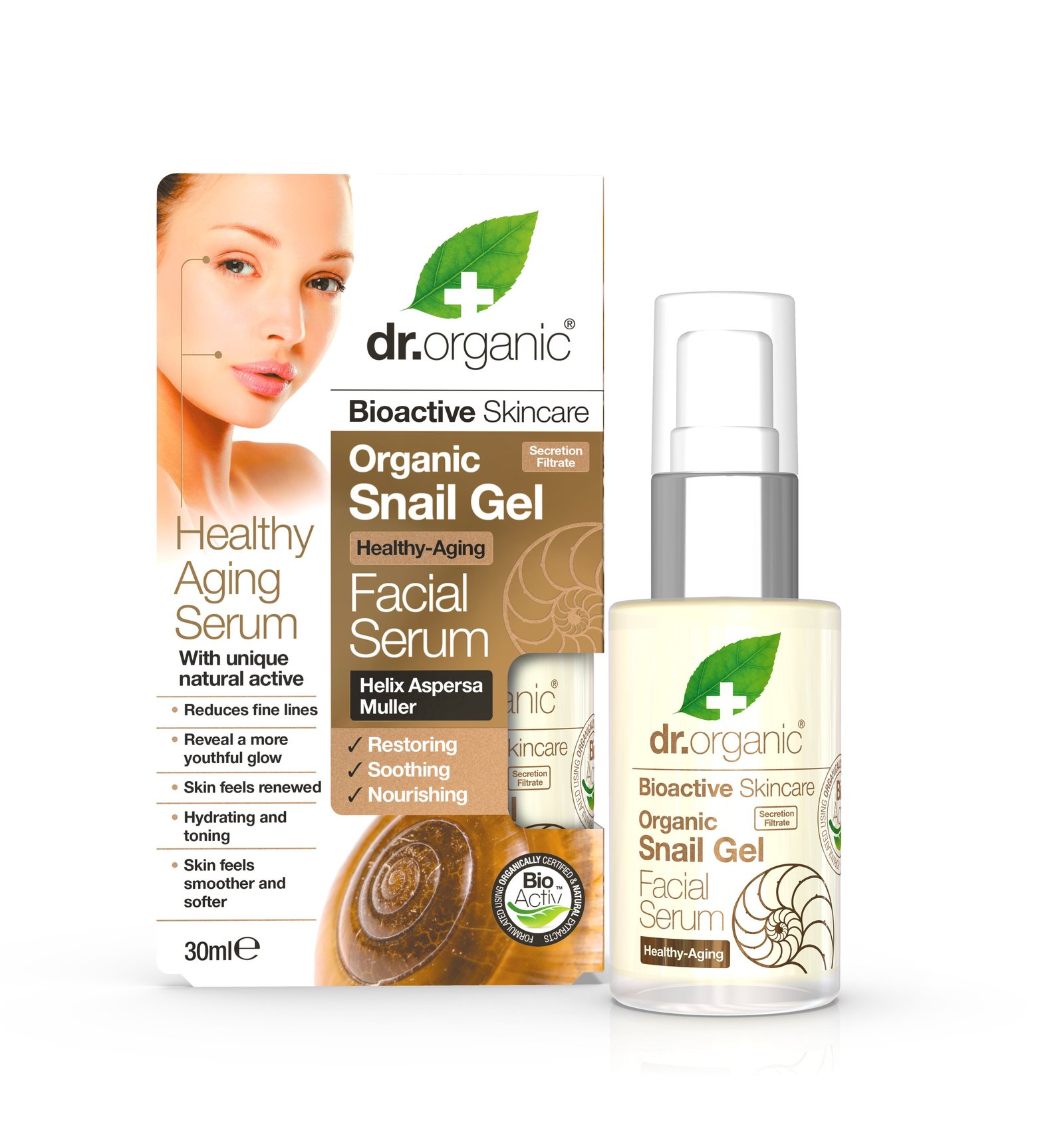 Dr Organic Snail Gel Healthy Aging Face Serum 30 ml