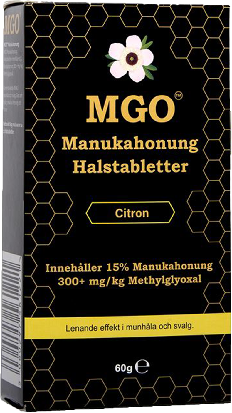 MGO Manukahonung Halstabletter Citron 300+ 60g