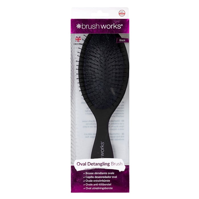 Brushworks Oval Detangling Hair Brush Black 1 st