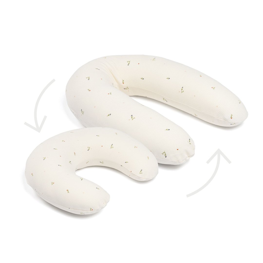 Doomoo Amnings- och Gravidkudde 2-i-1 Quilt Creme Blomma