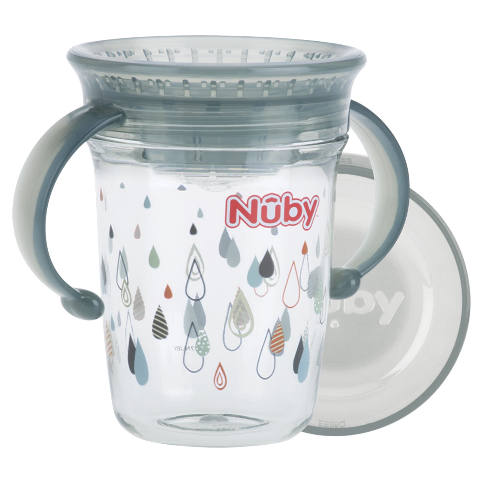 Nuby Twin handle 360° wonder cup made with Tritan™ Grey 240ml 6m