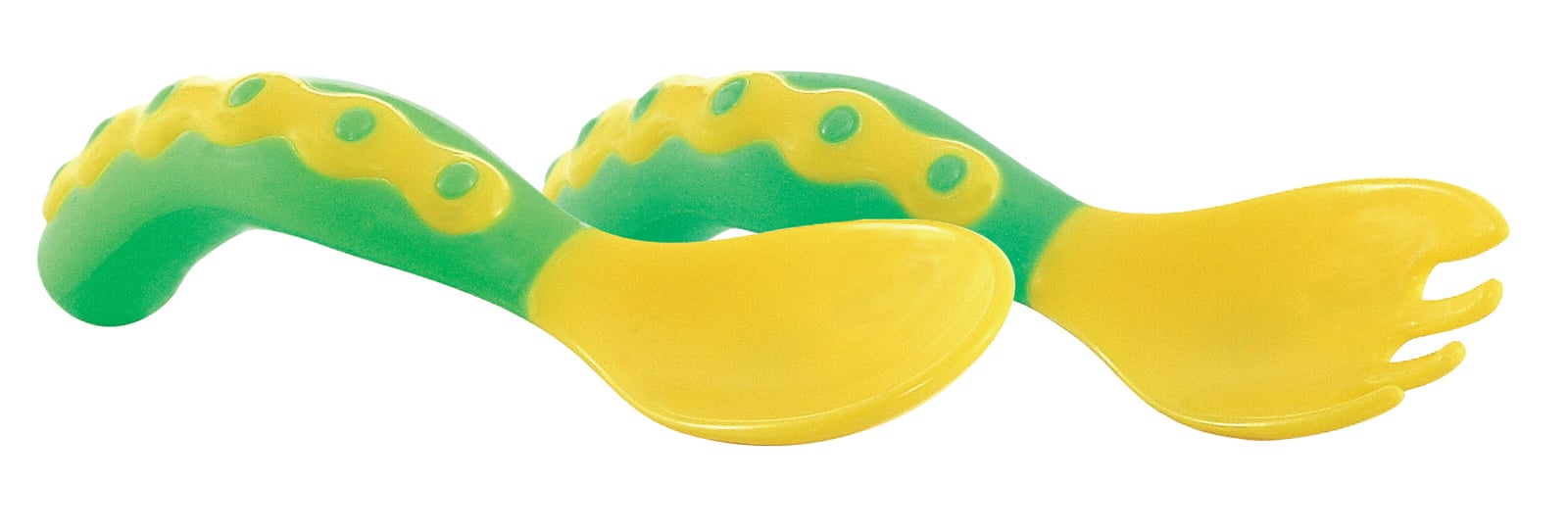 Nuby Starter Spoon & Fork 9m+Yellow/Green