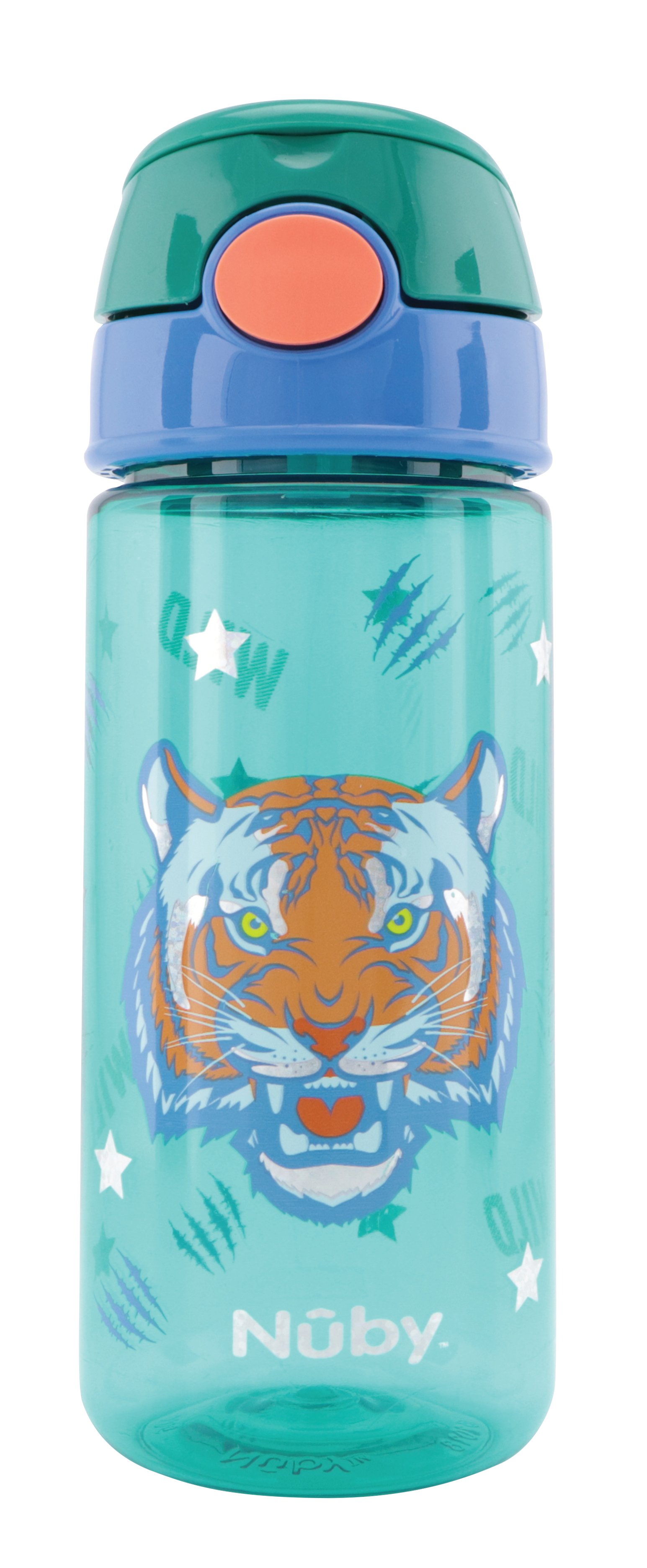 Nuby Soft Straw Push Cup with Glitter 540ml Tiger