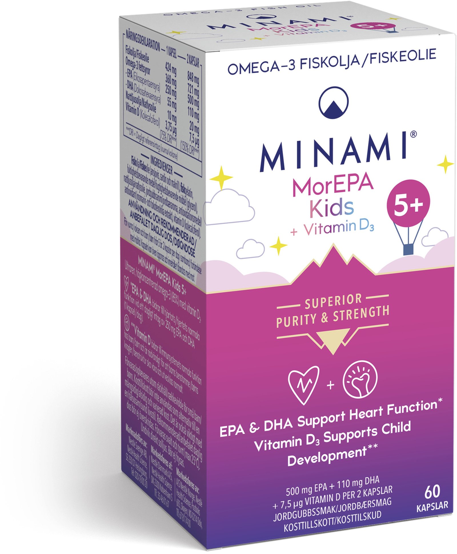 MINAMI MorEPA Kids Omega-3 & Vitamin D3 60 kapslar