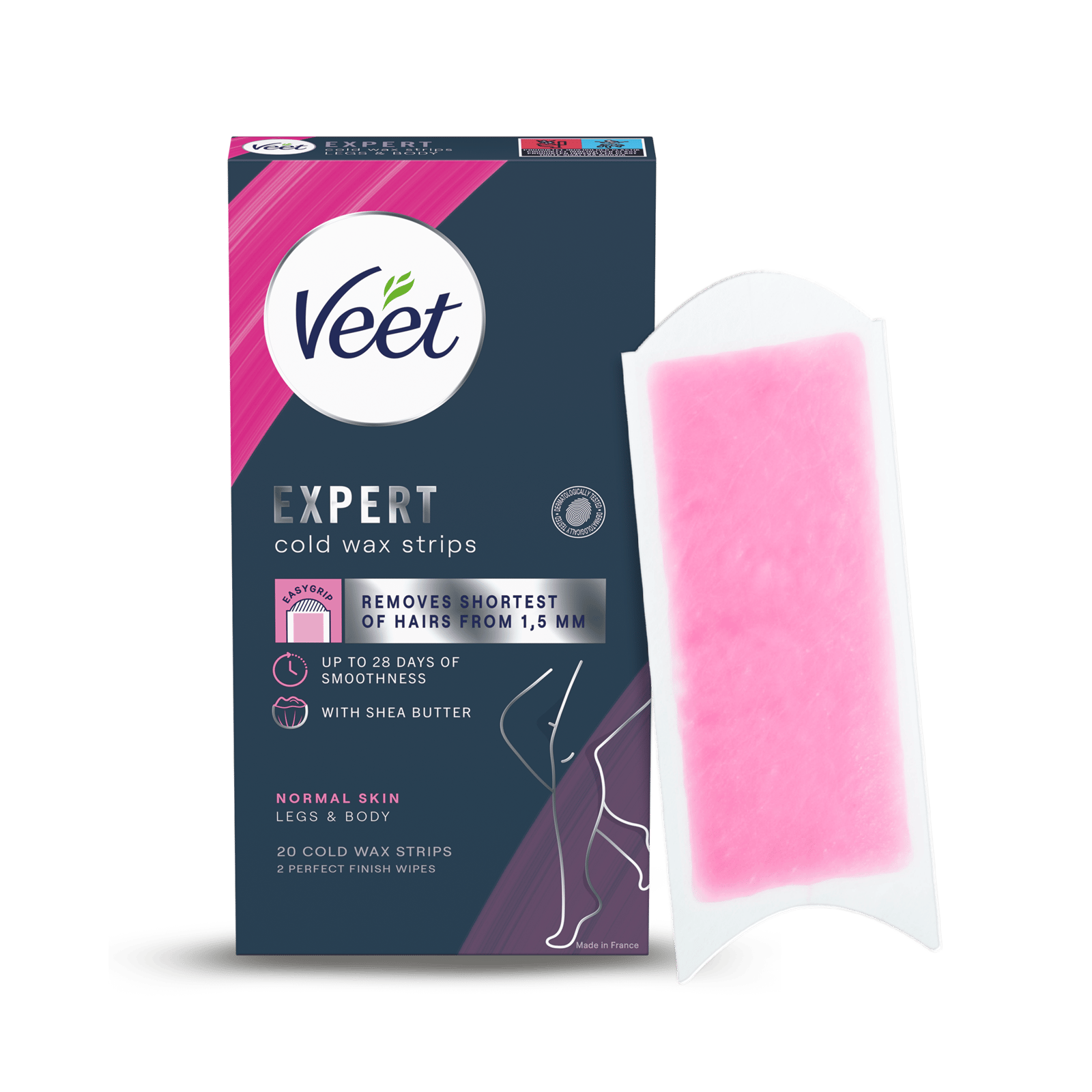 Veet Expert Vaxremsor Normal hud för ben & kropp 20 st