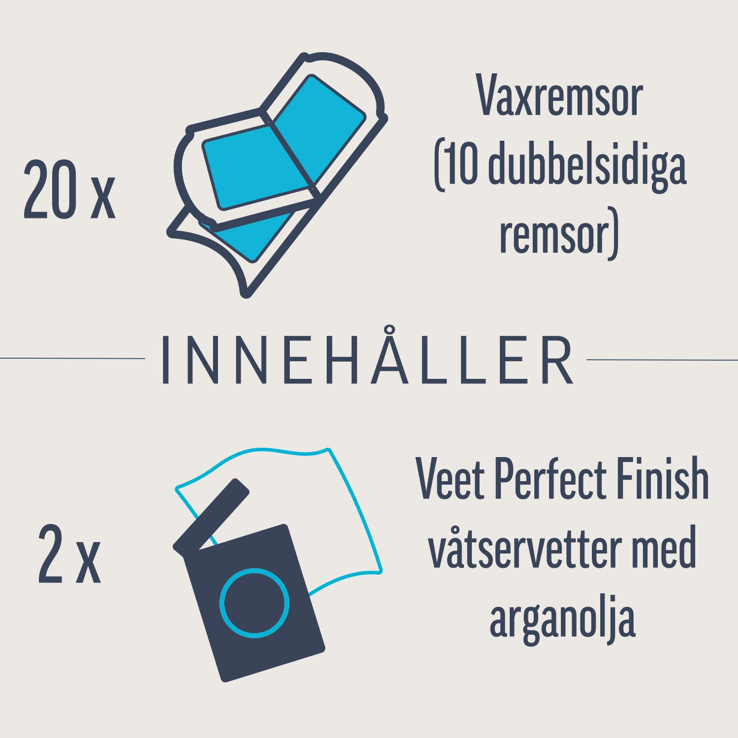 Veet Expert Vaxremsor Normal hud för ben & kropp 20 st