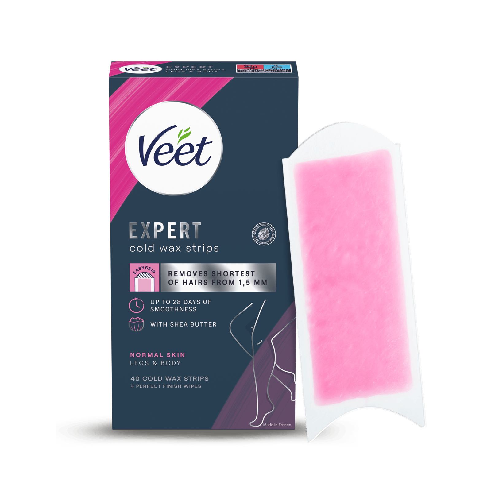 Veet Expert Vaxremsor Normal hud för ben & kropp 40 st