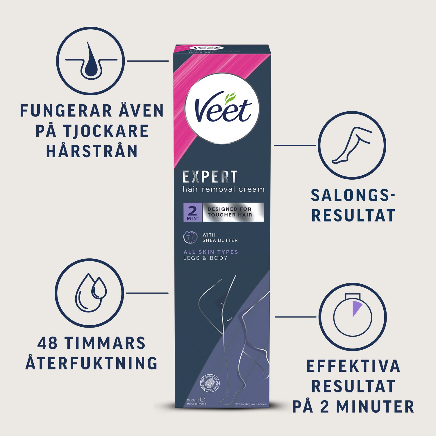 Veet Expert Hårborttagningskräm ben & kropp 200 ml