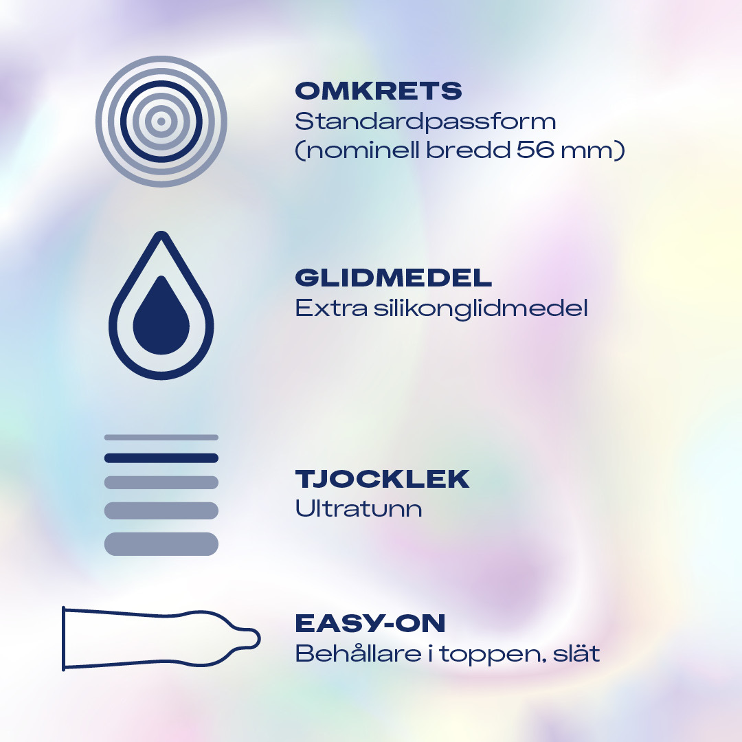 Durex Invisible Extra Lube Kondomer 8 st