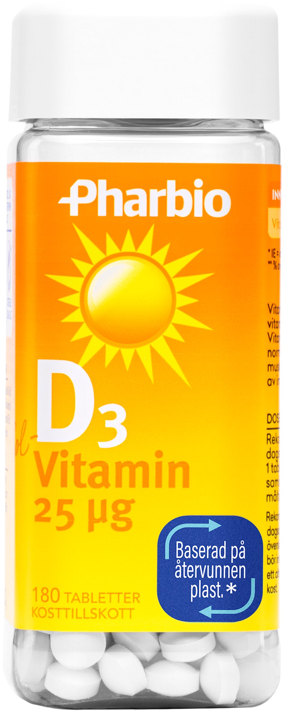 Pharbio D3 Vitamin 25 µg 180 tabletter