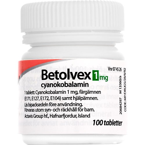 Betolvex, filmdragerad tablett 1 mg, 100 st