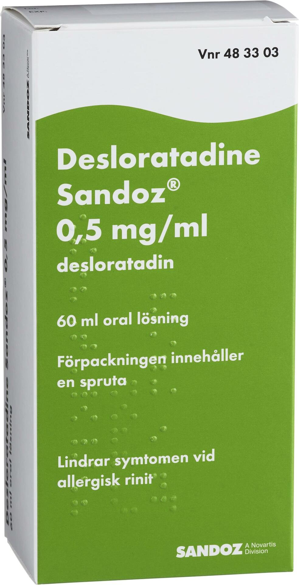 Sandoz Desloratadin 0,5mg/ml Oral Lösning 60 ml
