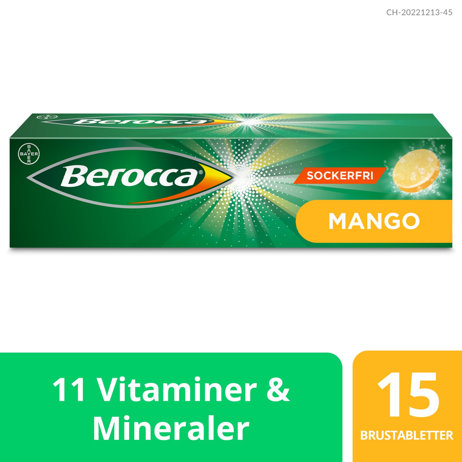 Berocca Energy Mango 15 brustabletter