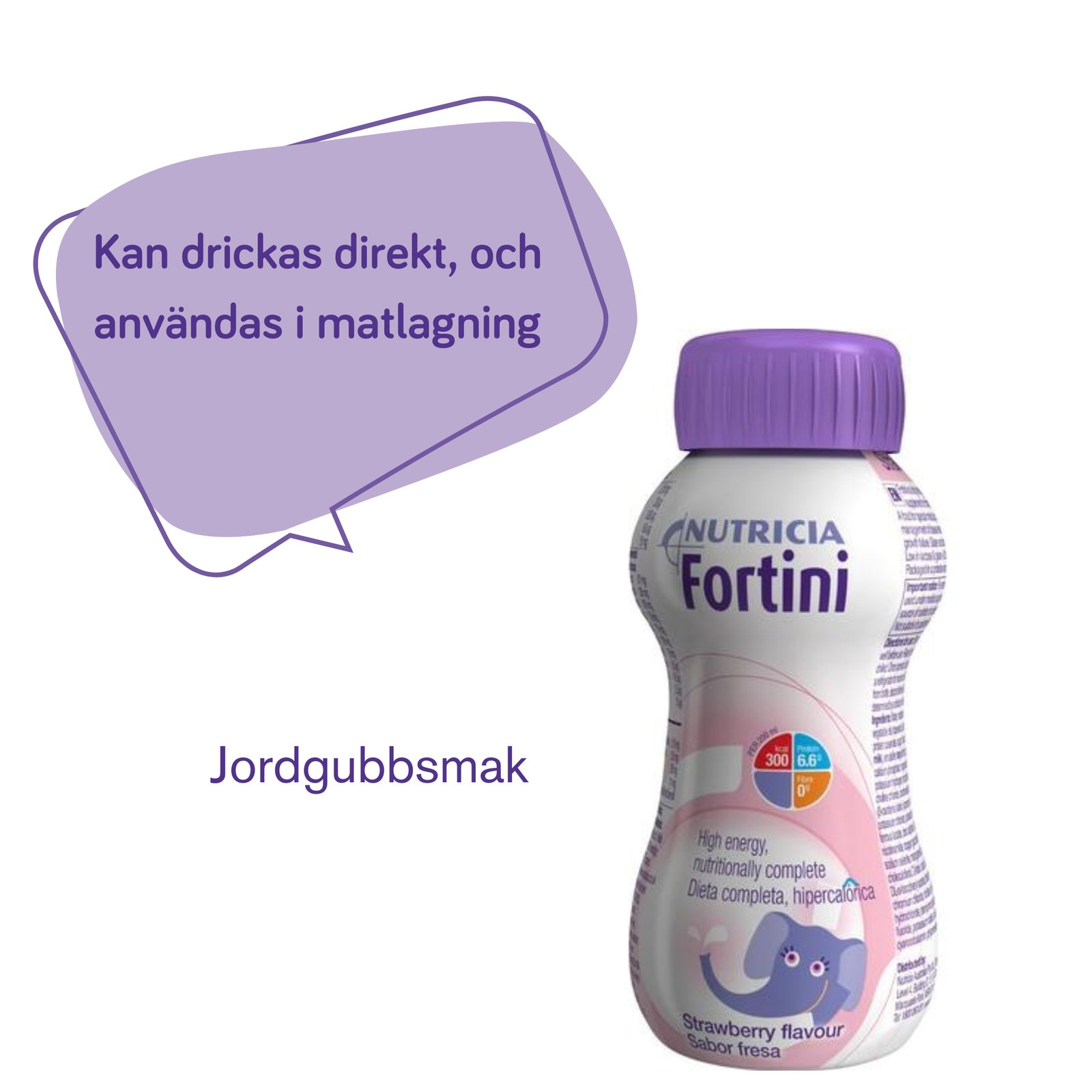 Nutricia Fortini Jordgubb Näringsdryck för barn 4 x 200 ml