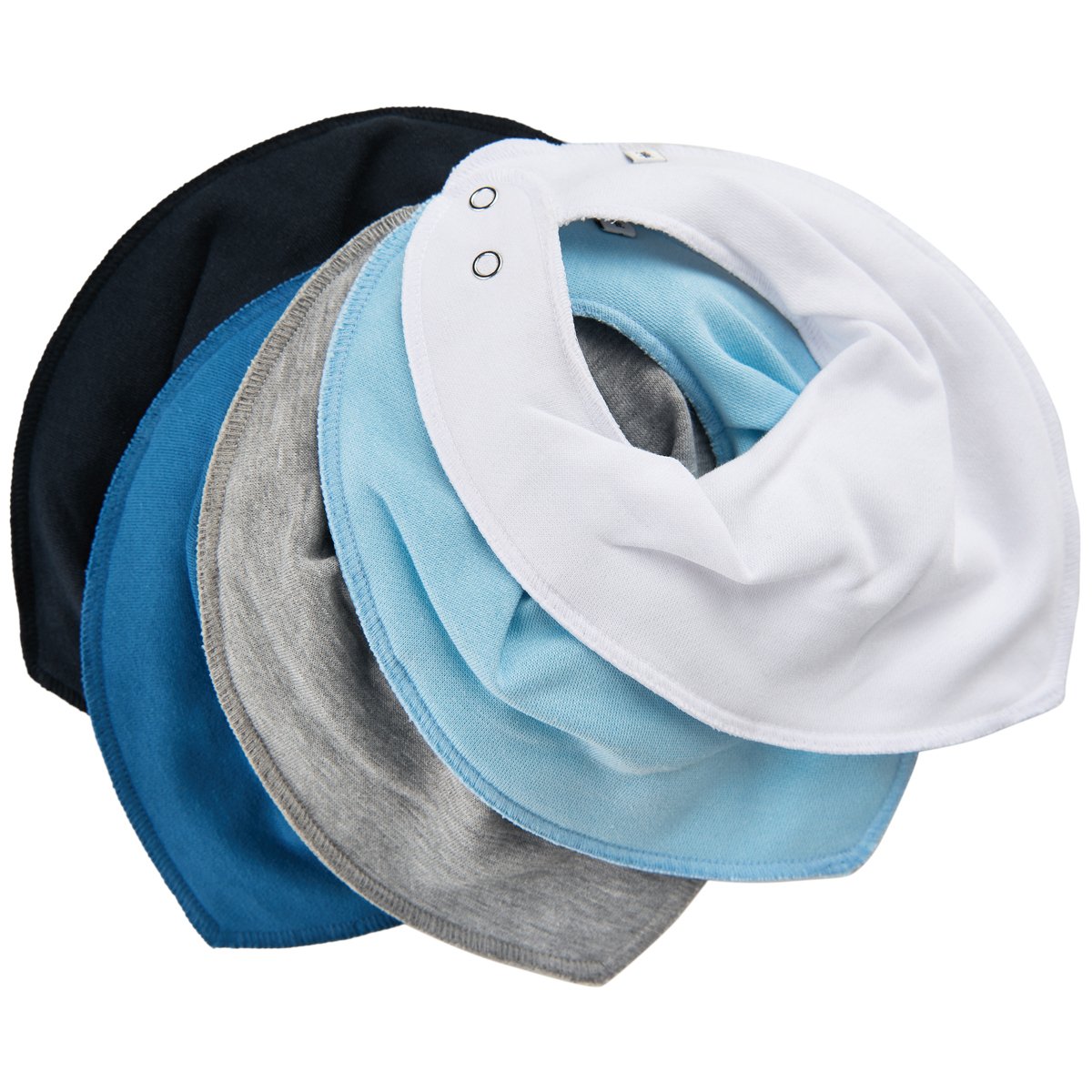 Pippi Bandana Bib Light Dusty Blue Mix 5 st