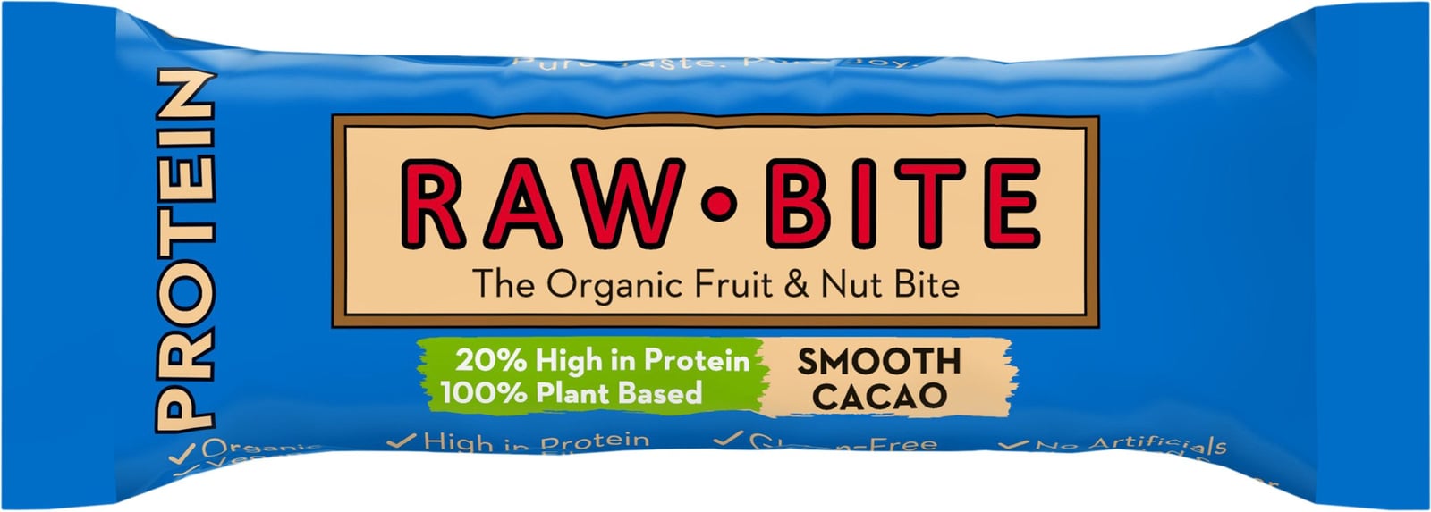 Rawbite Frukt & Nötbar Protein Smooth Cacao 45g