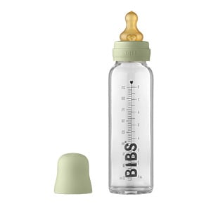 BIBS Baby Glass Bottle Complete Set Latex Sage 225 ml