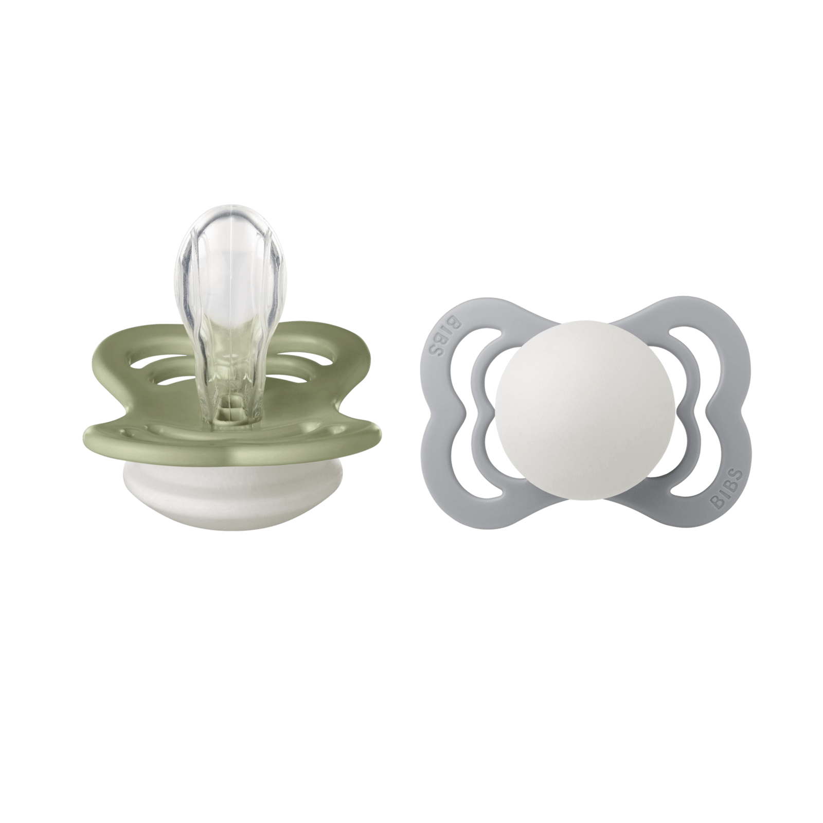 BIBS Supreme Silicone 0+ månader Size 1 Sage Glow/Cloud Glow 2 st