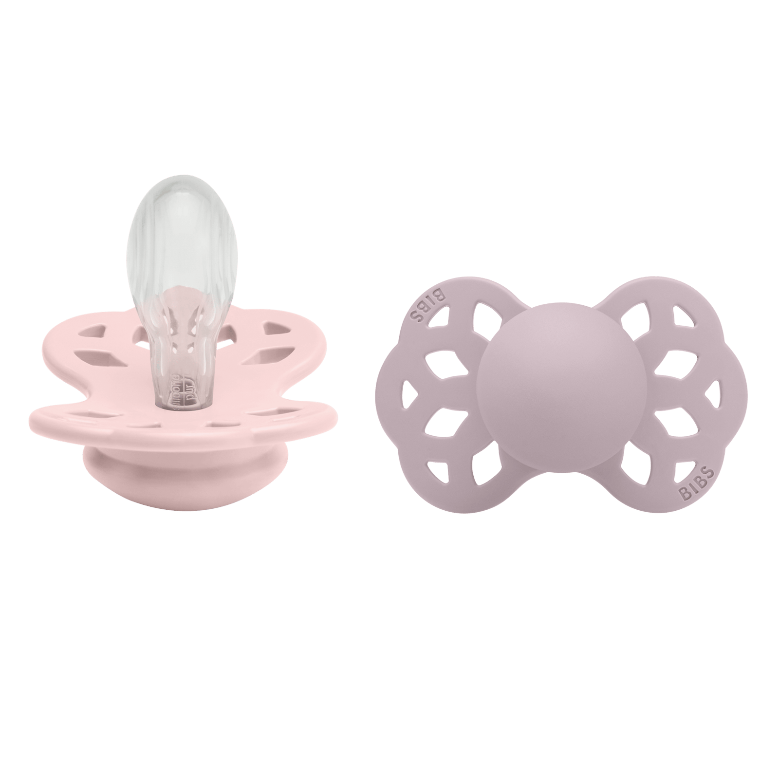 BIBS Infinity Silicone Symmetrical Size 2 Blossom/Dusky Lilac 2 st