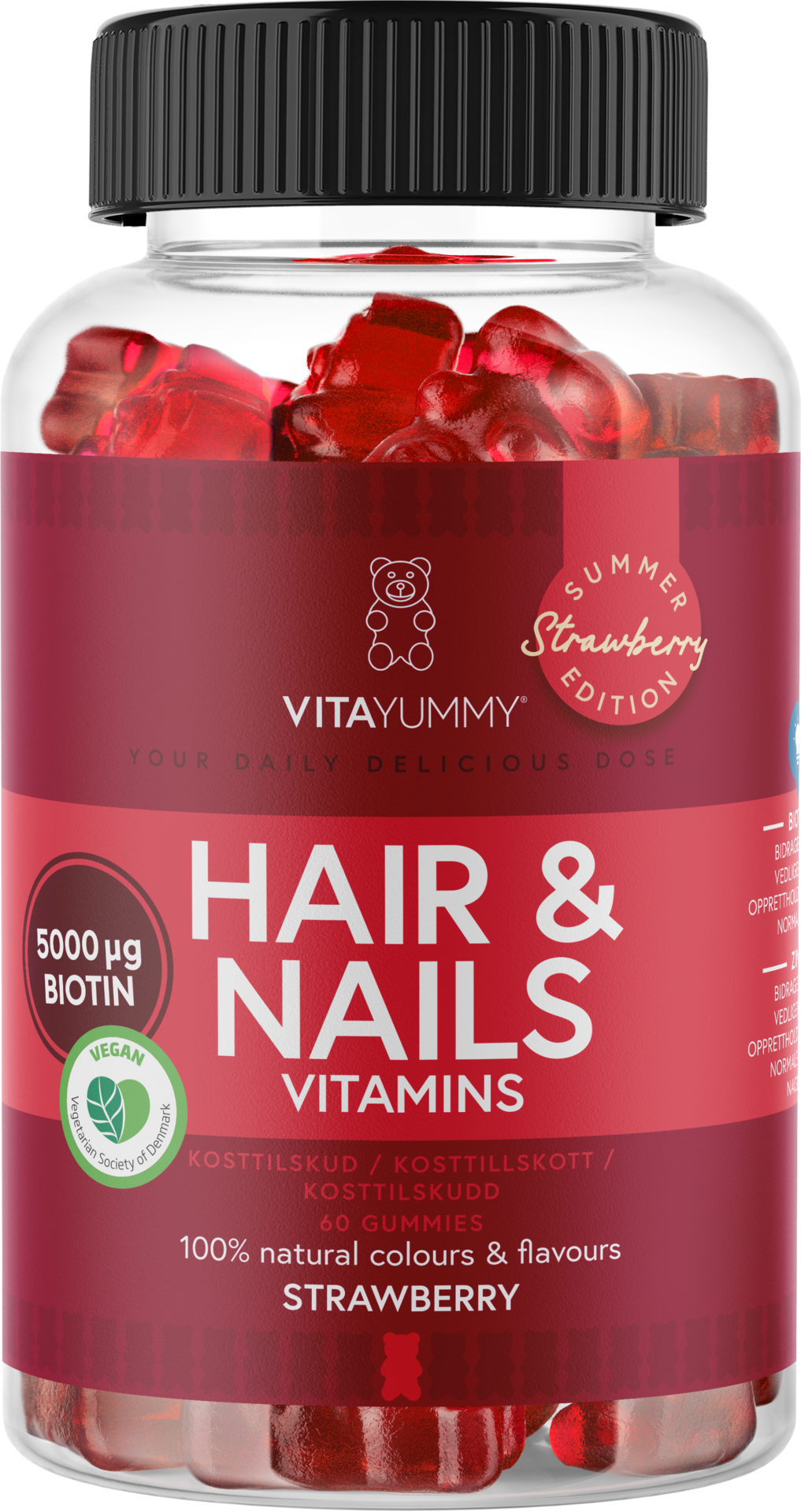 Vitayummy Hair & Nails Strawberry "Summer Edition" 60 tuggtabletter