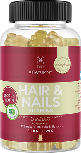 VitaYummy Hair & Nails Elderflower Summer Edition 60 tuggtabletter