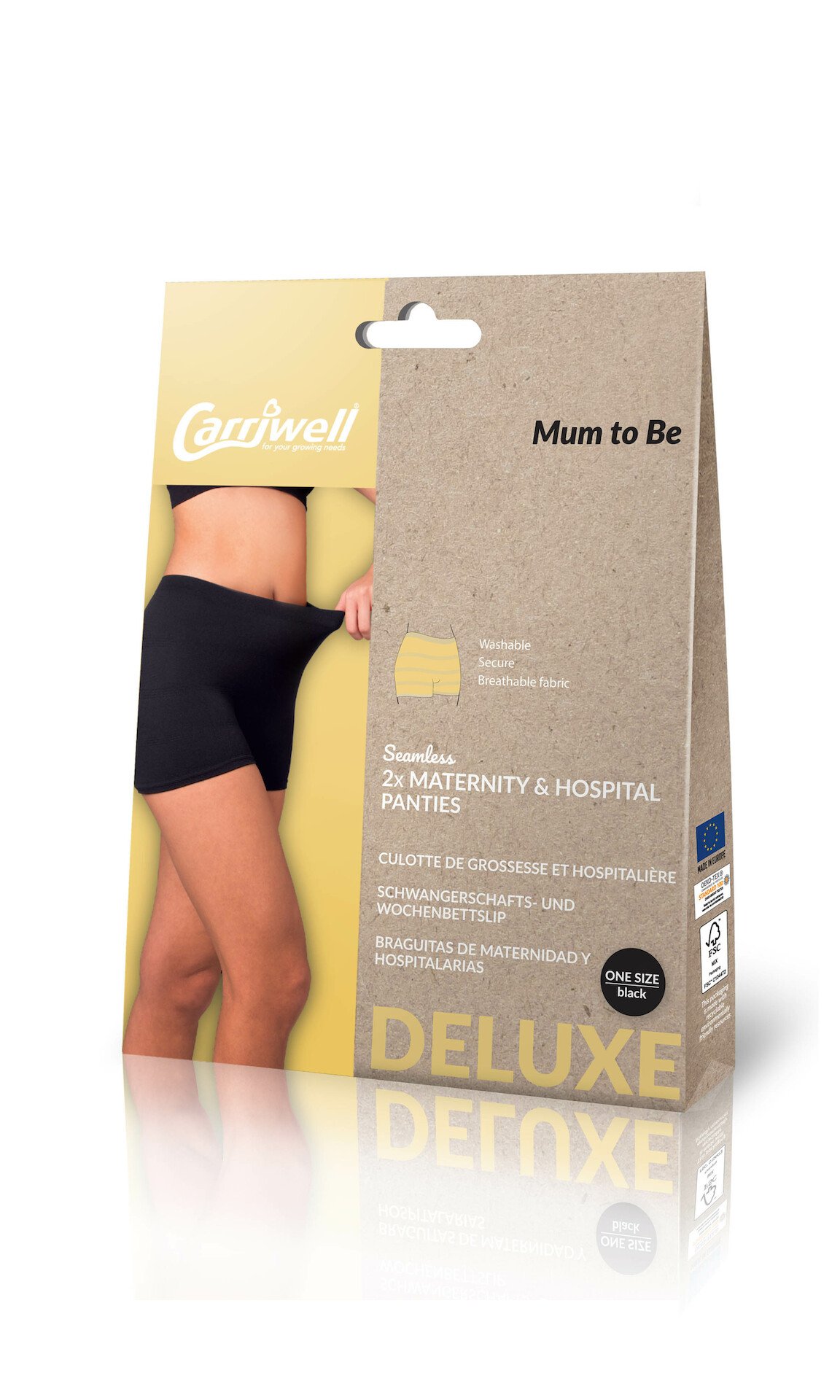 Carriwell Gravid- och sjukhustrosa svart 2-pack