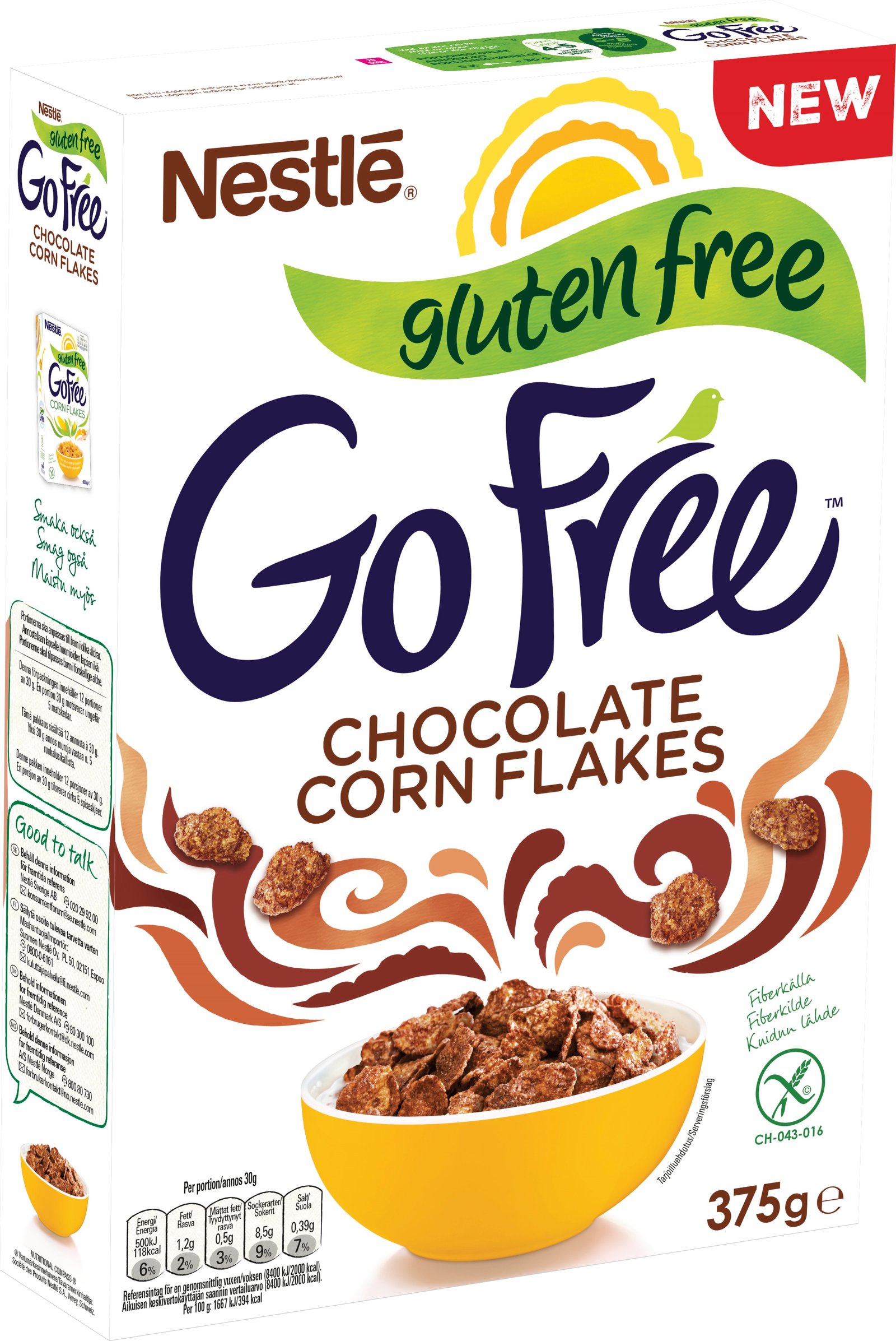 Nestlé Go Free Choco Cornflakes Glutenfri 375 g