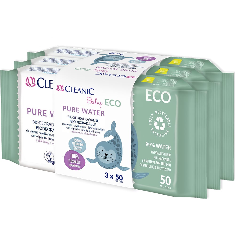 Cleanic Baby ECO Våtservetter Pure Water 3 x 50 st