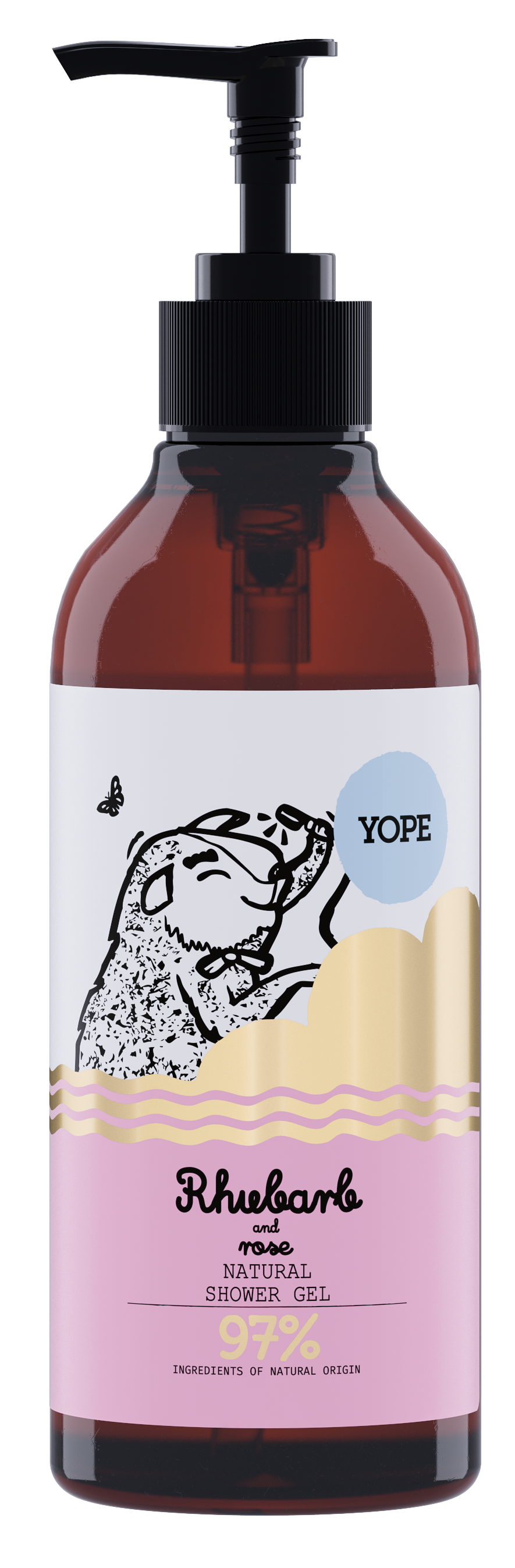 YOPE Shower Gel Rhubarb & Rose 400 ml