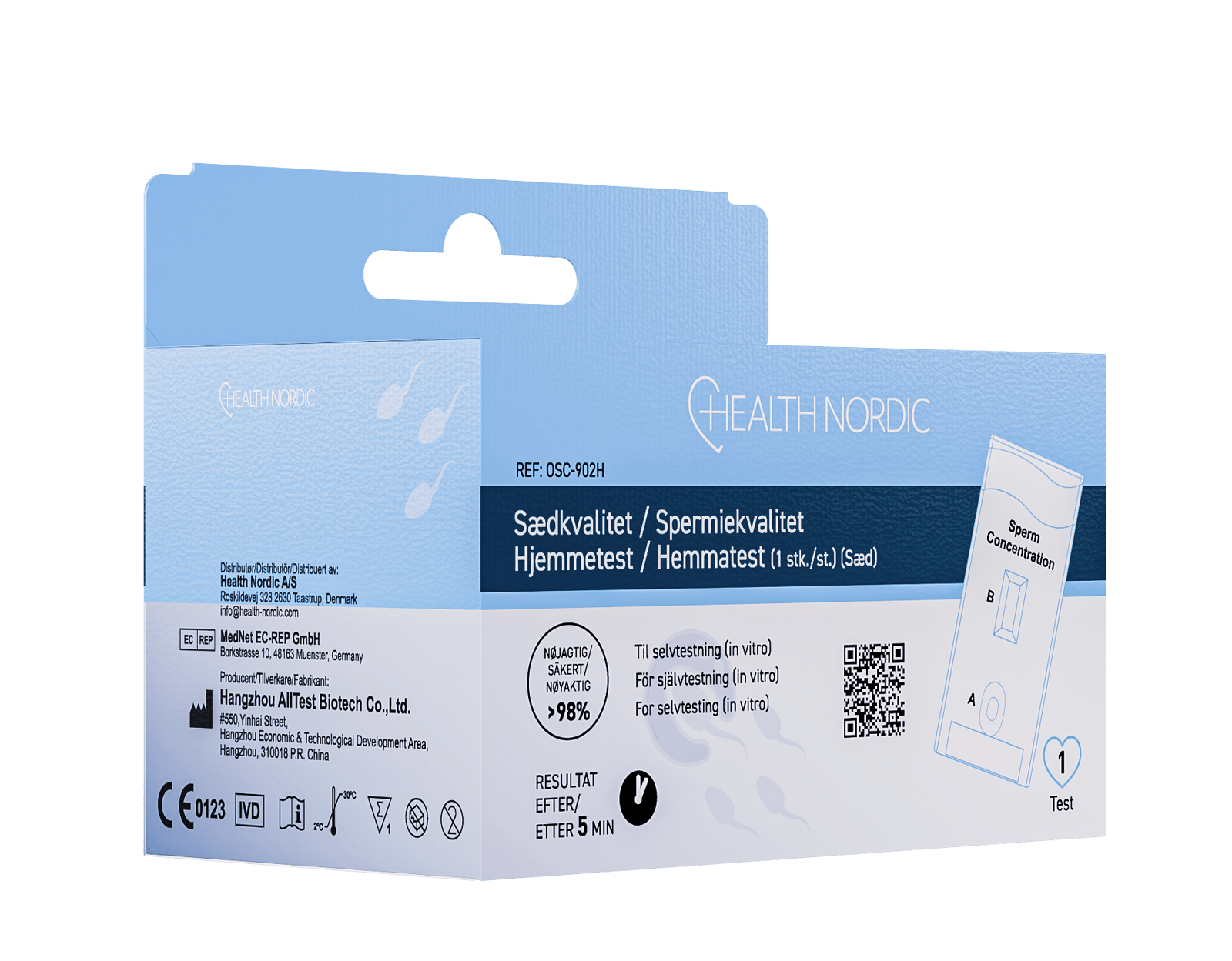 Health Nordic Spermiekvalitet Hemtest 1 st