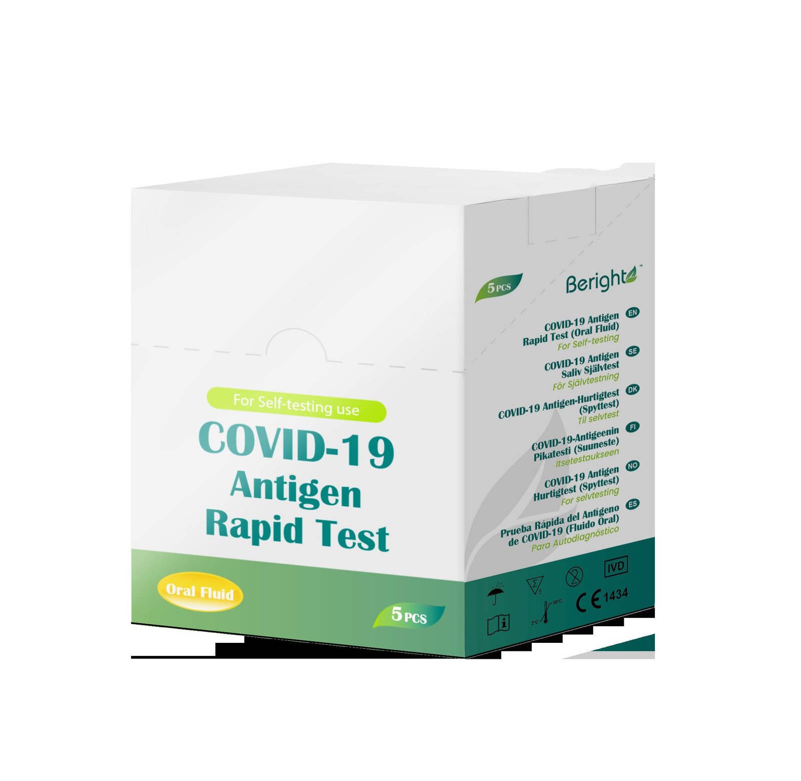 Beright Covid-19 Antigentest Saliv 5 st