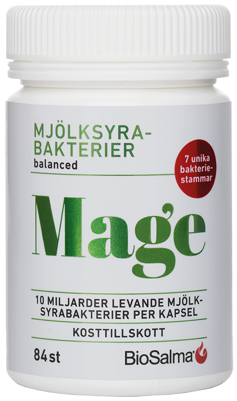 BioSalma Mjölksyrabakterier 10 miljarder 7 stammar 84 kapslar